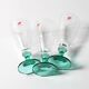 Set of 3 Vintage Bormioli Rocco Wine Glasses: Green Stem Harmonia, 1990s