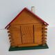 Wooden house furnished vintage toy child
