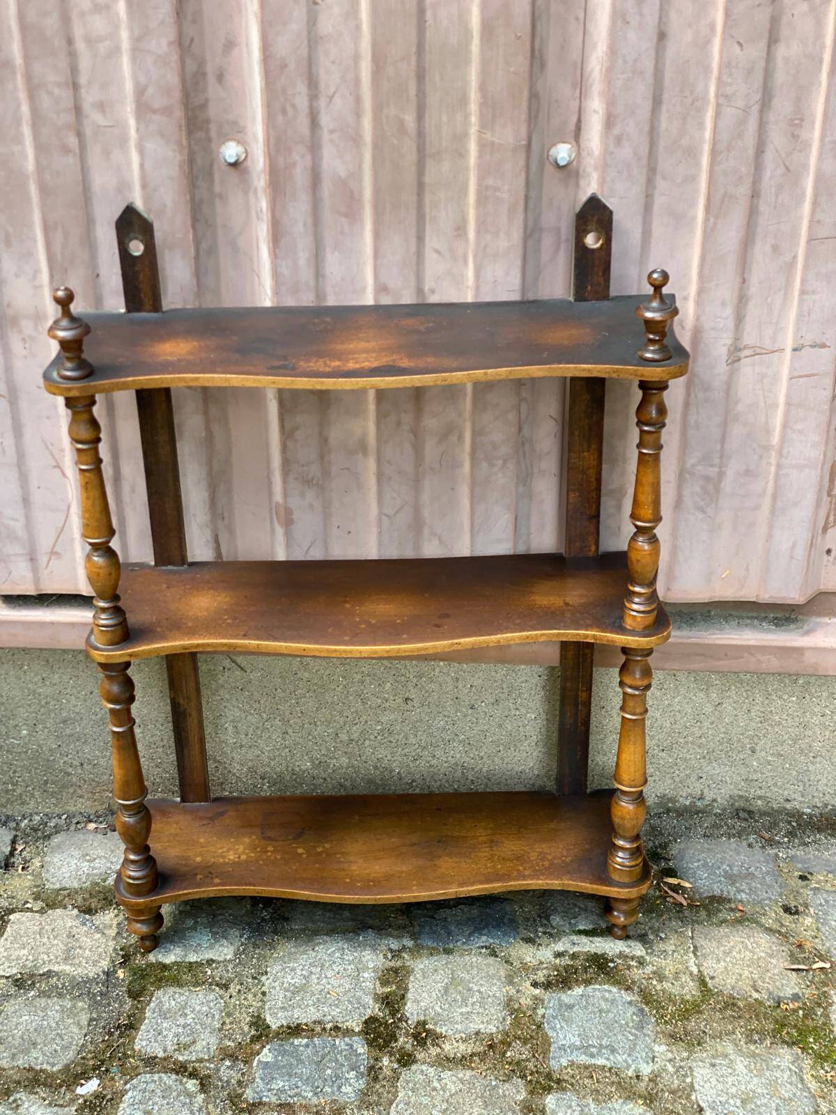 Louis Philippe vintage wall shelf made of solid wood from the 19th century.