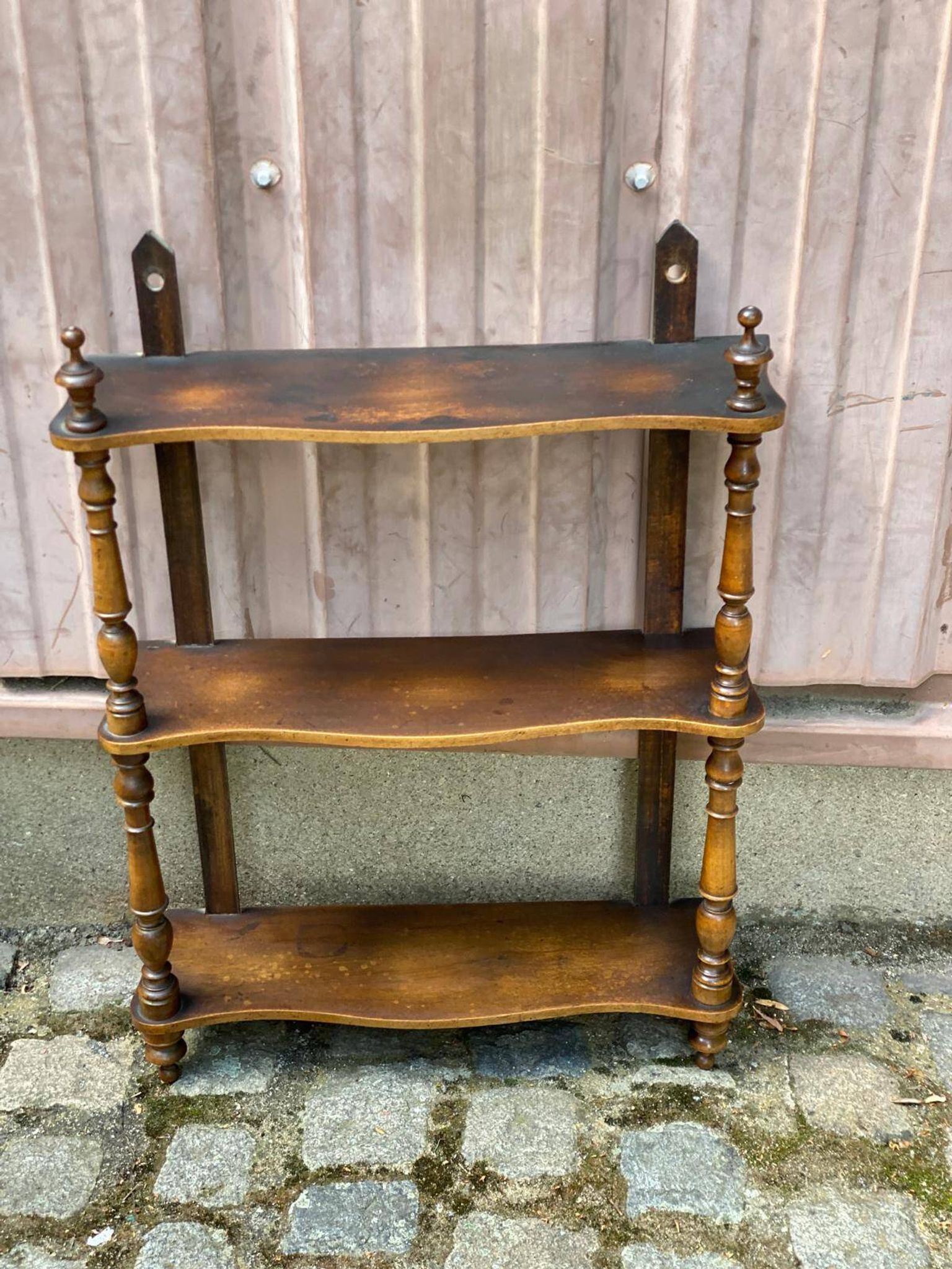 Louis Philippe vintage wall shelf made of solid wood from the 19th century.