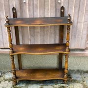 Louis Philippe vintage wall shelf made of solid wood from the 19th century.