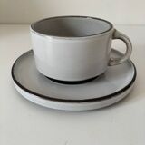 Two-tone stoneware breakfast mug