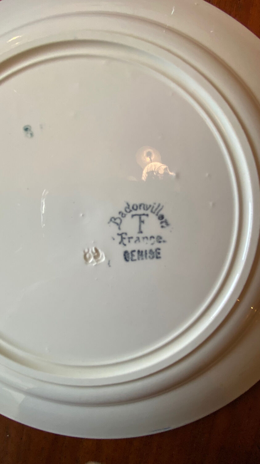 Lot of 9 dessert/starter plates Badonviller model Denise blue 1900-1905