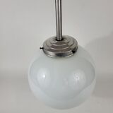 Art deco opaline glass globe pendant lamp
