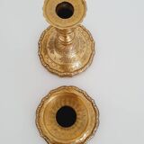 Pair of 19th century gilt bronze candlesticks - Château de Compiègne