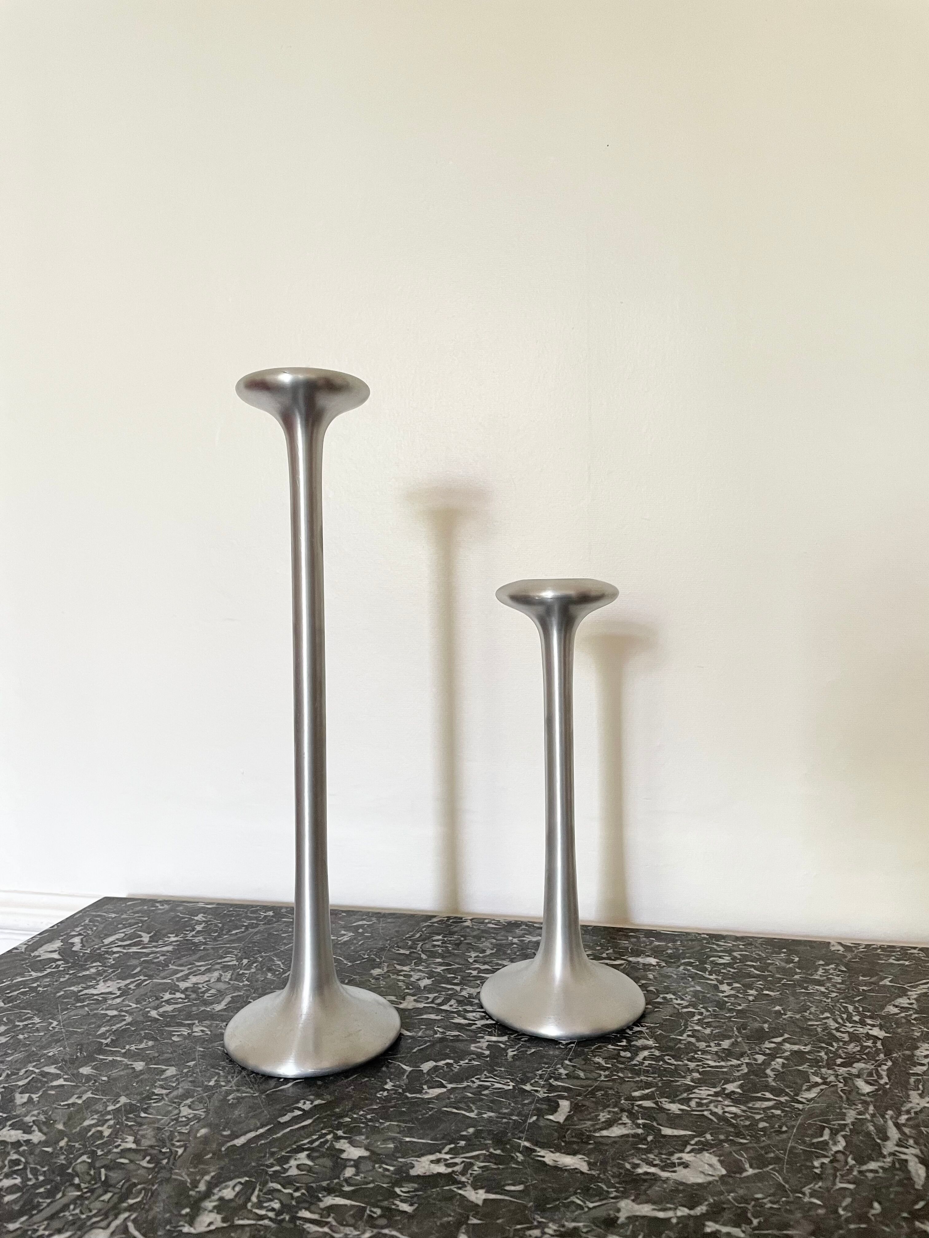 Ikea brushed aluminum candle holders kagla model
