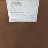 Typical silkscreen painting in kinetic checkerboard on aluminum, Italian abstract design in Vasarely style