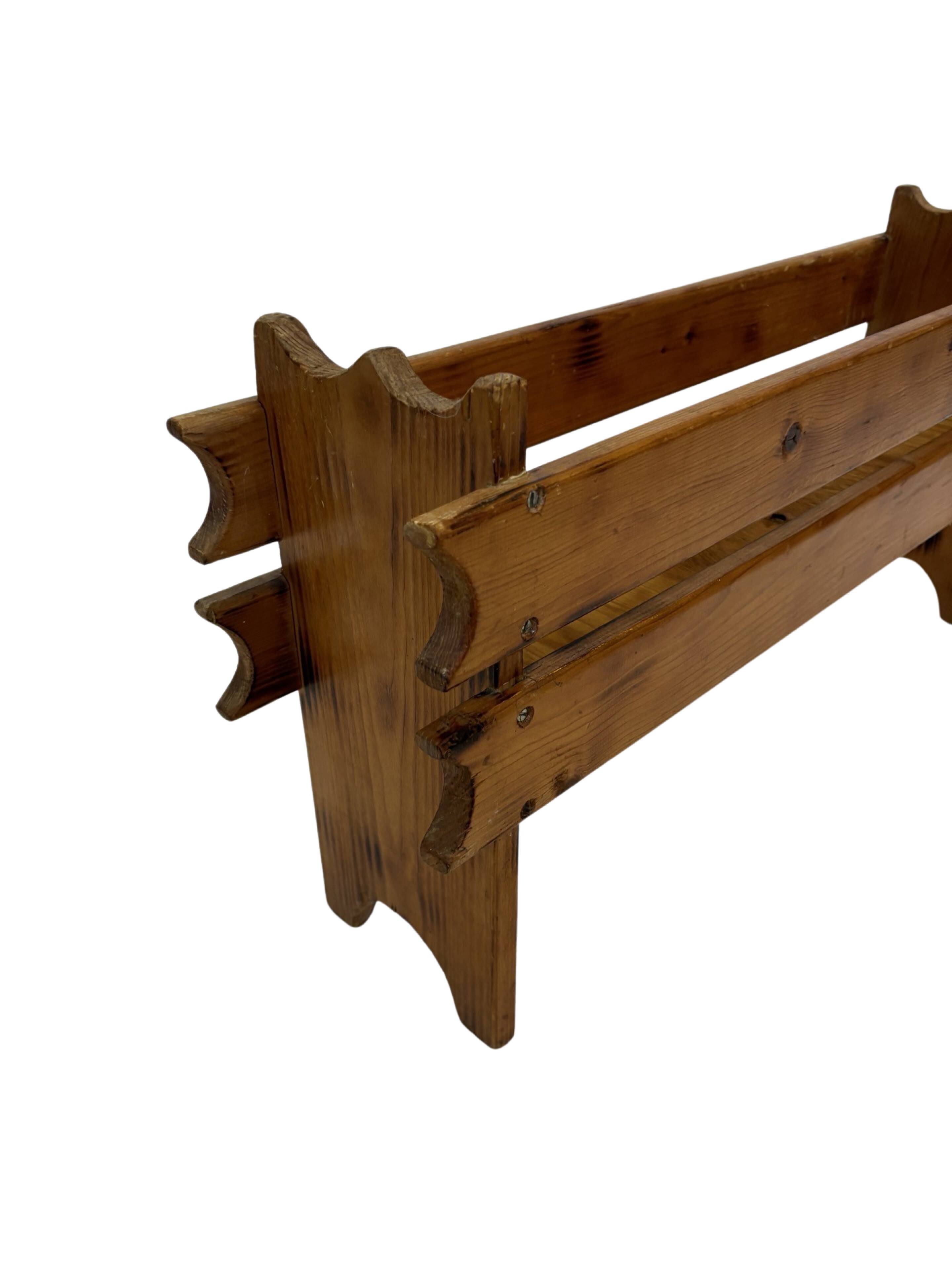 Vintage brutalist planter plant box sixties design wood