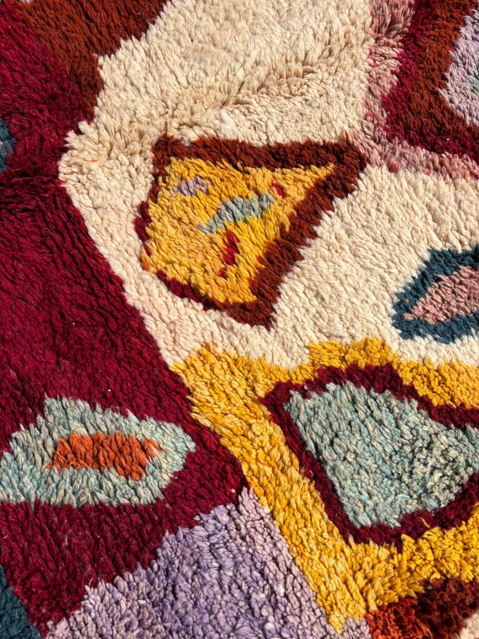 Tapis berbère M’rirt 190x310 cm – Laine épaisse – Multicolore – Fait mai