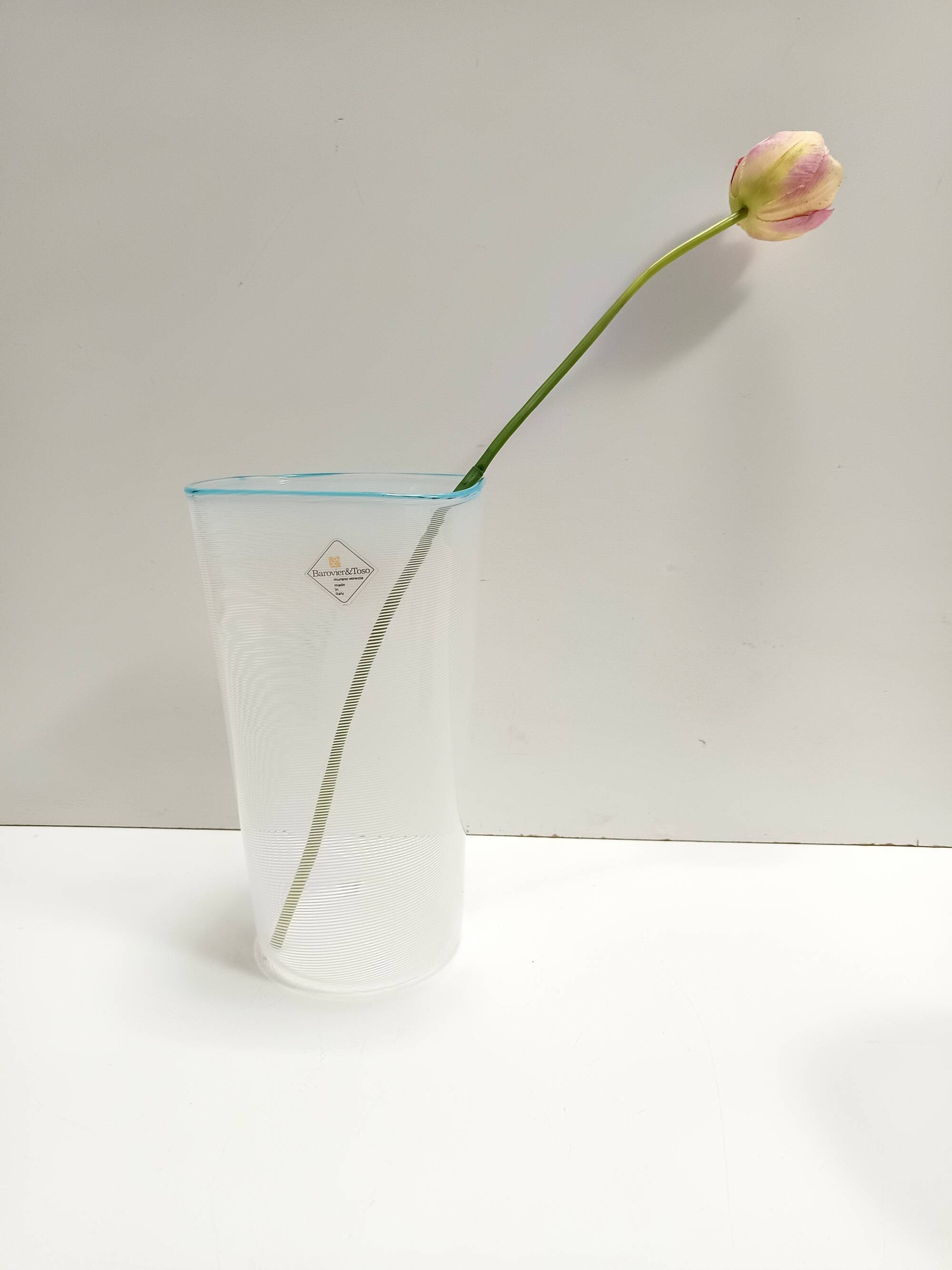 Murano Glass Vase by Ercole Barovier for Barovier & Toso, Labeled, Italy