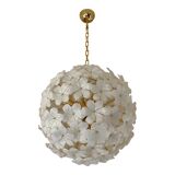 Italian White Flowers Glass Sputnik Candlestick