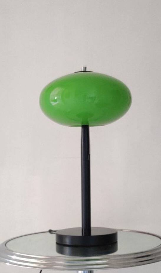 Vintage 1990s lamp with glass shade