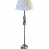 1990s design floor lamp – Brushed metal & crystals