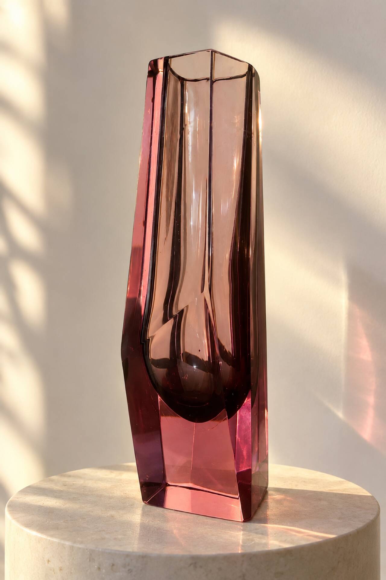 Grand vase murano sommerso 60s verre violine