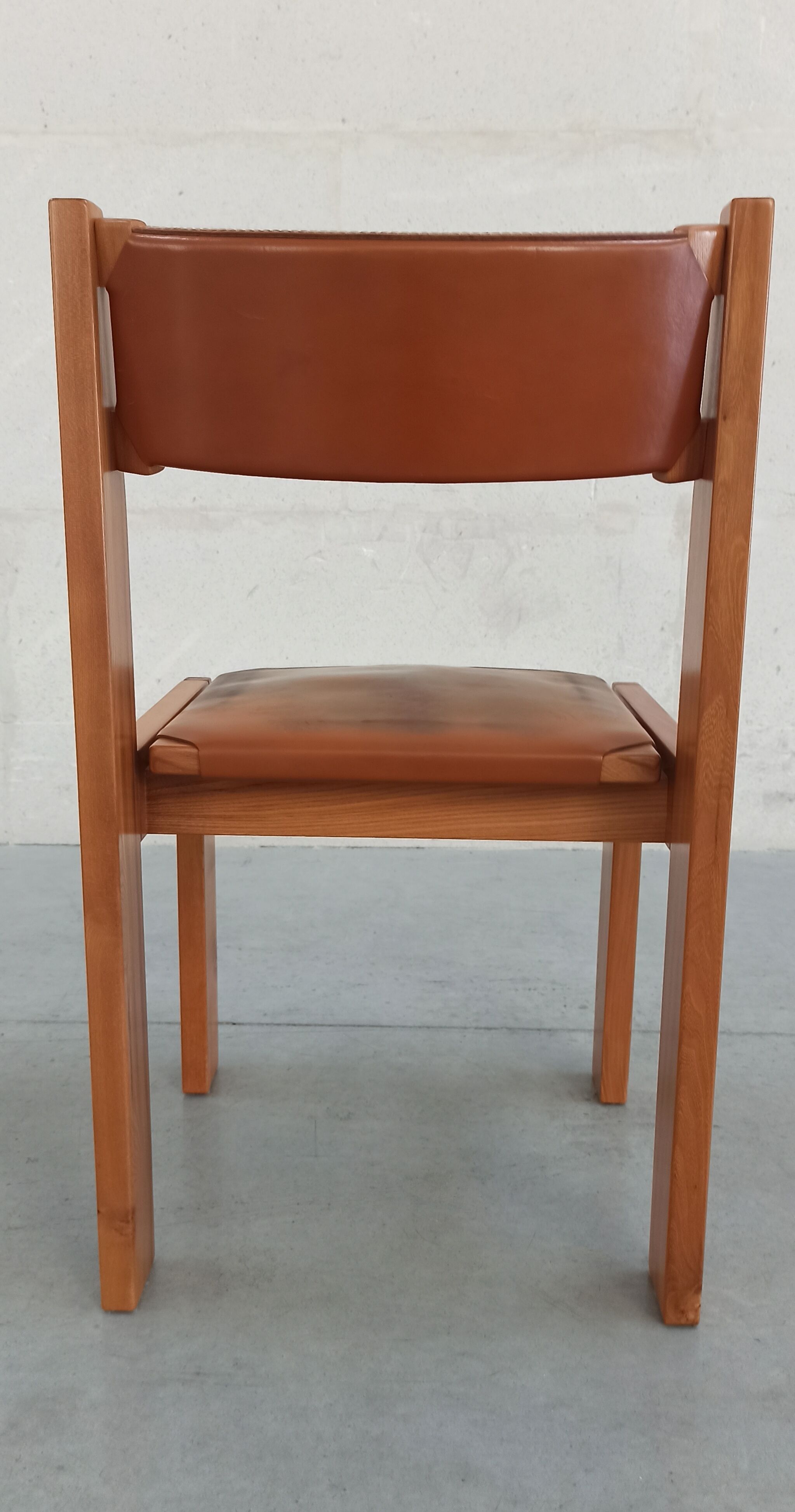 Elm and leather chairs, 80