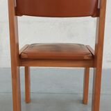 Elm and leather chairs, 80