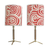 1960s brass tripod lamps