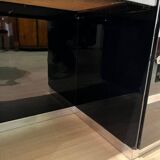 Art Deco Desk in Black Lacquer, Walnut & Metal, France, 1930s-1940s