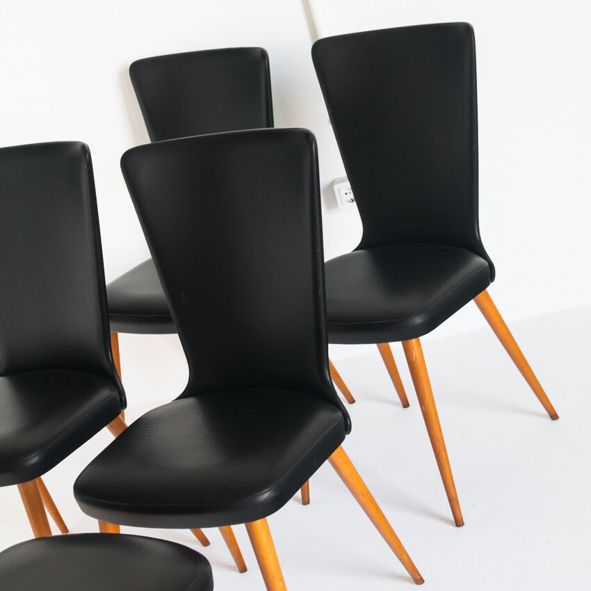 Set of 6 vintage chairs, France 1960