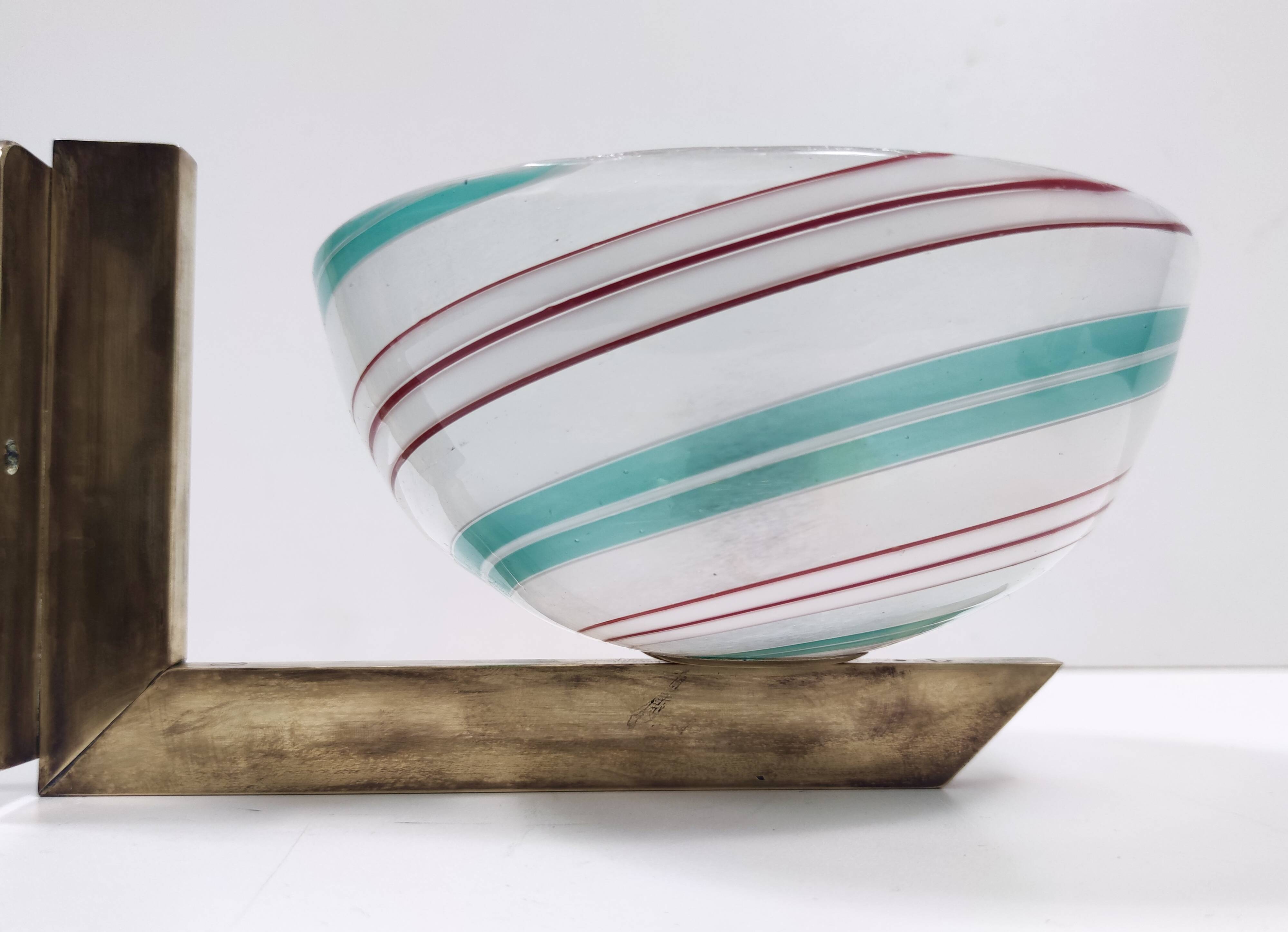 Rare Murano Glass and Brass Wall Light by Dino Martens for Aureliano Toso, Italy