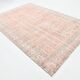 Tapis vintage à décor floral rouge et beige