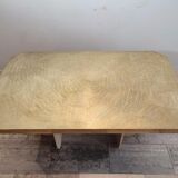 Engraved brass dining table attributed to Georges Mathias, 1975