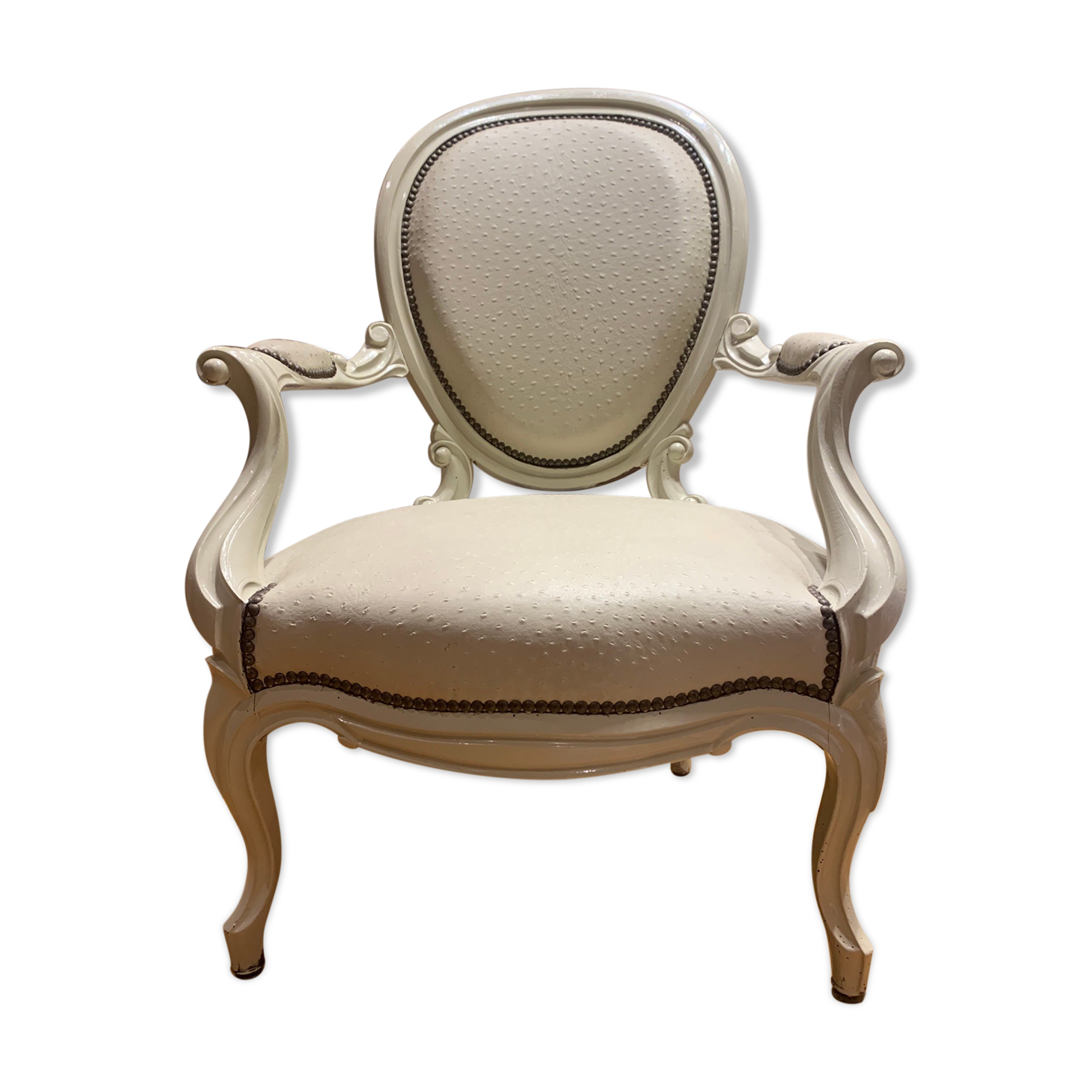 Authentic Napoleon III medallion armchair
