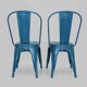 Pair of Tolix Chairs in blue metal by Xavier Pauchard