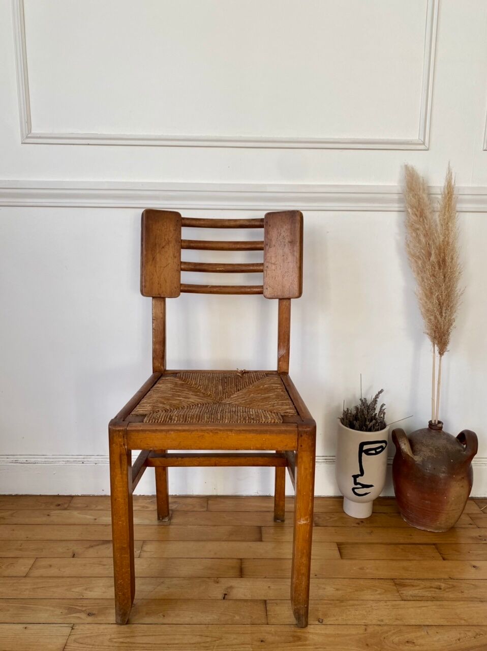 Vintage chair wood Pierre Cruege