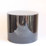 Space age black lacquered cylinder side table, 1970s.