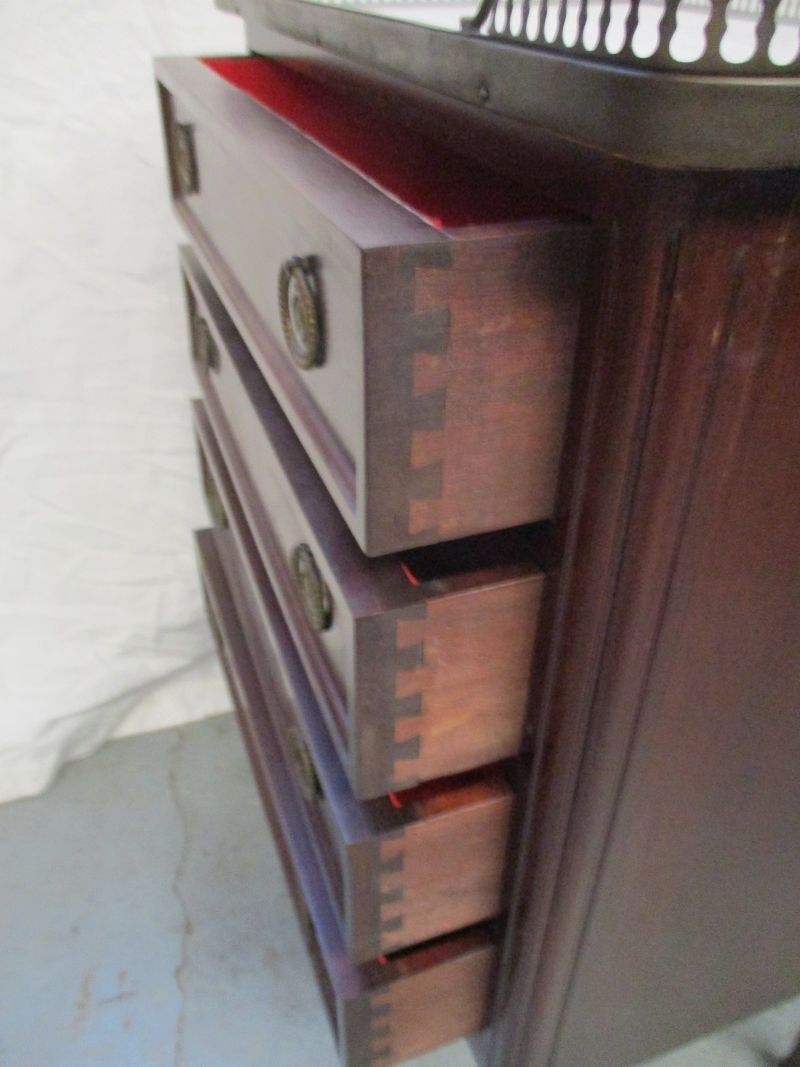 Small louis xvi-style hot water bottle dresser in mahogany