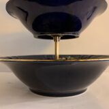 Cobalt blue porcelain display or servant, 3 floors