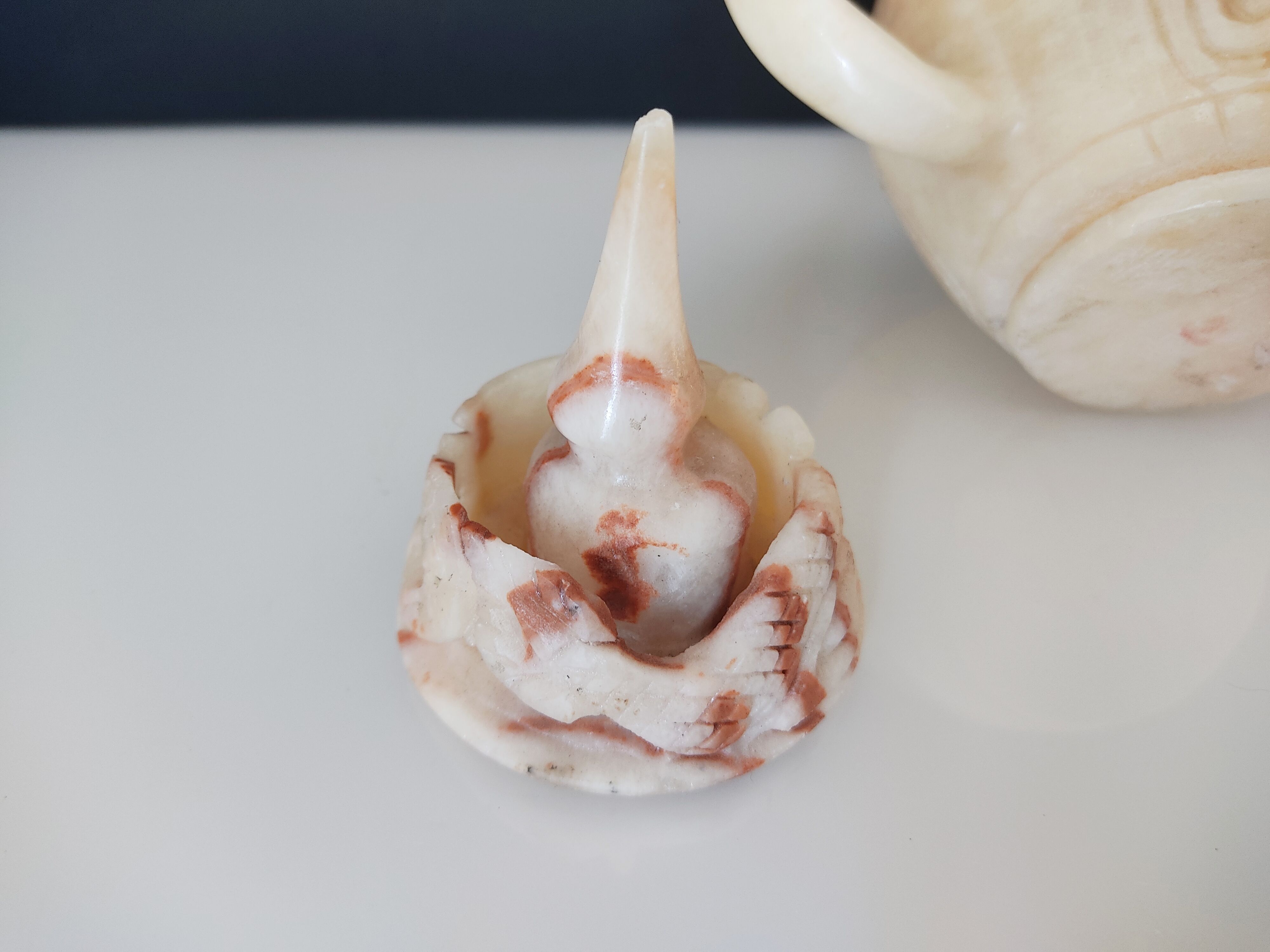 Chinese decorative teapot dragon in cut stone