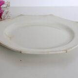Creil and Montereau plates, 19th century, Perle model, ivory / set of 2