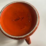 Bitossi Ceramiche orange pitcher vase by Aldo Londi Italian design