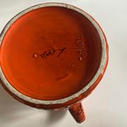 Bitossi Ceramiche orange pitcher vase by Aldo Londi Italian design