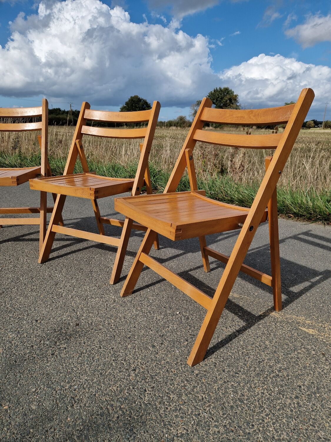 Set of 3 vintage folding chairs