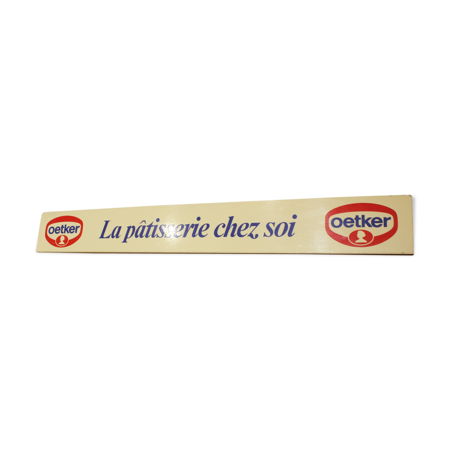 Plaque publicitaire Oetker en bois