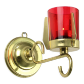 Vintage Brass & Glass Wall Candle Holder