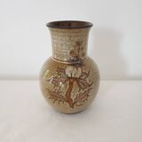 Ceramic vase with floral motif by Jean Paulet - vintage