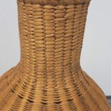 Vintage wicker bottle vase