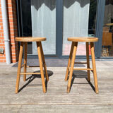 Pair of vintage wooden stools