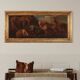 Italian painting from the 17th century, landscape with grazing animals