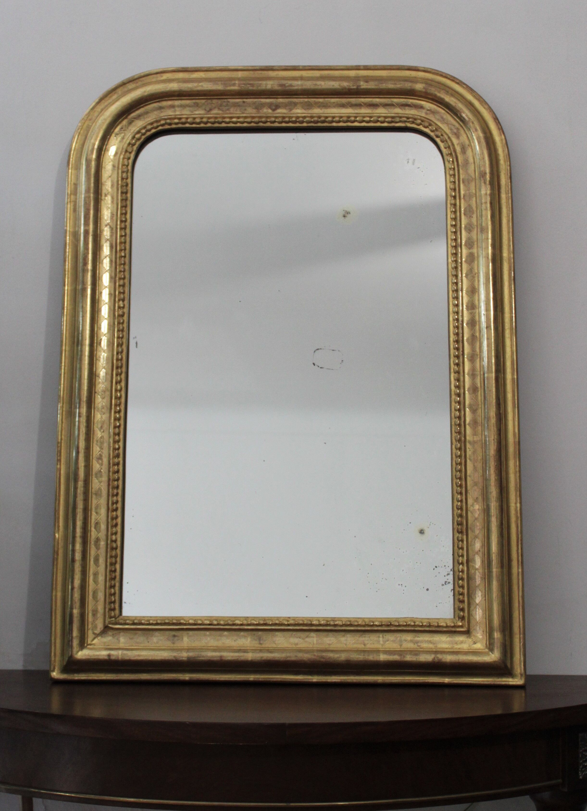 Golden Louis Philippe mirror - 76x55cm