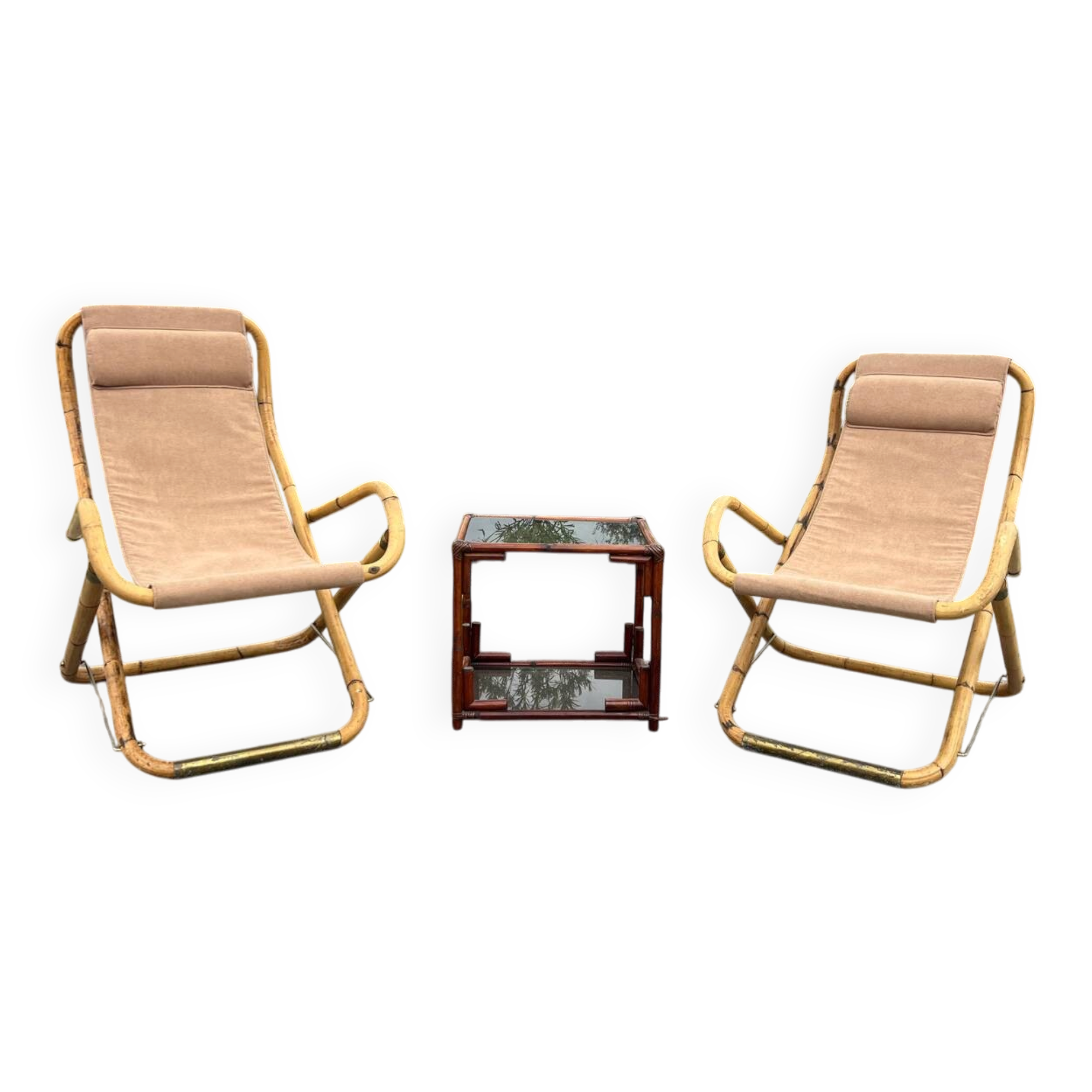 Vintage bamboo lounge, 1960s–70s