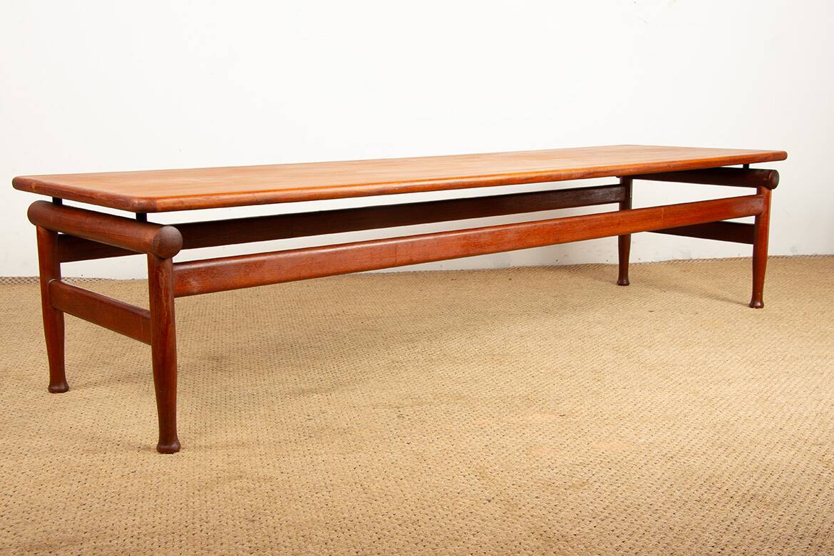 Very Large Danish Teak Coffee Table or Hall Bench by Borge Mogensen.