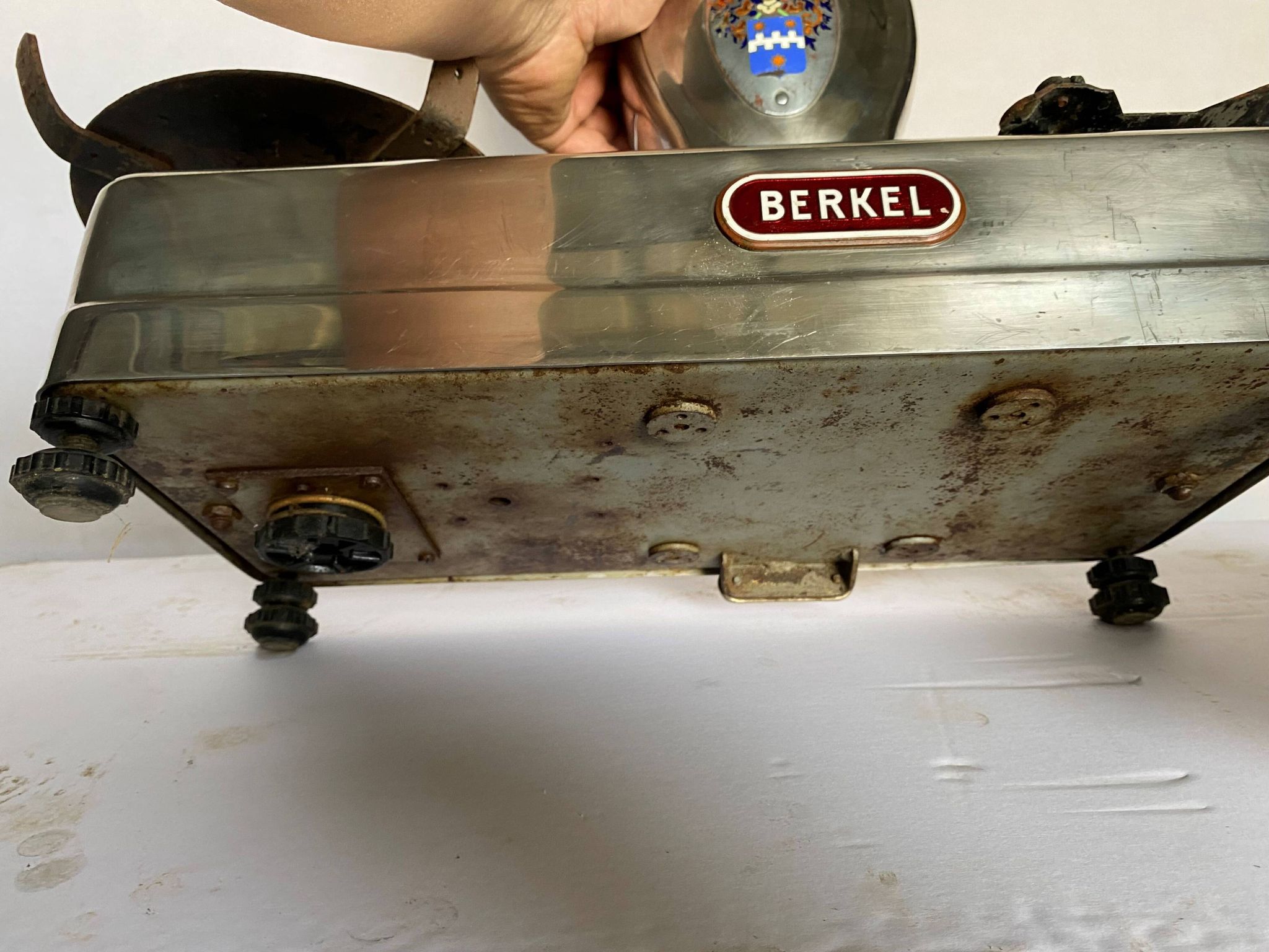 Old Berkel vintage industrial market gardener stainless steel commercial scale 1970