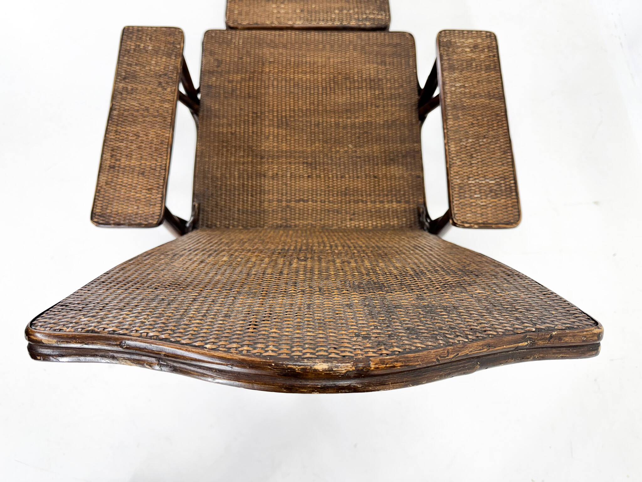 Art Deco French Bamboo & Wicker Chaise Lounge