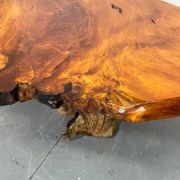 Brutalist Wabi Sabi mid-century coffee table made of natural biological burl wood.