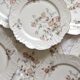 12 assiettes à dessert en porcelaine ancienne décor polychrome floral début XXe